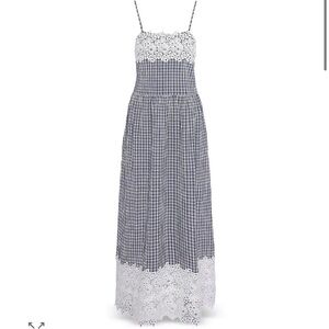 Barbour Black and White Checkered Maxi Dress